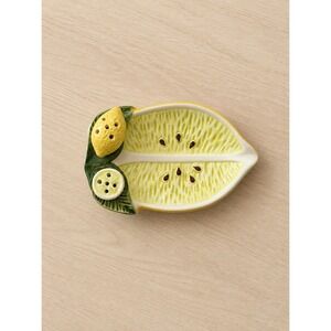 Italian Majolica Lemon Lime Serving Dish Plate Ravello Italy Citrus Decor